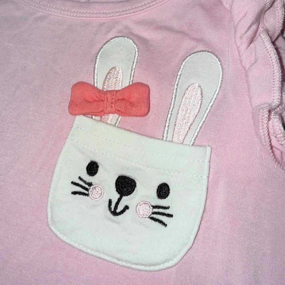 Little Sleepies 18-24 Daywear Play Bamboo Easter Bunny Flutter Sleeve Shirt - Picture 2 of 2
